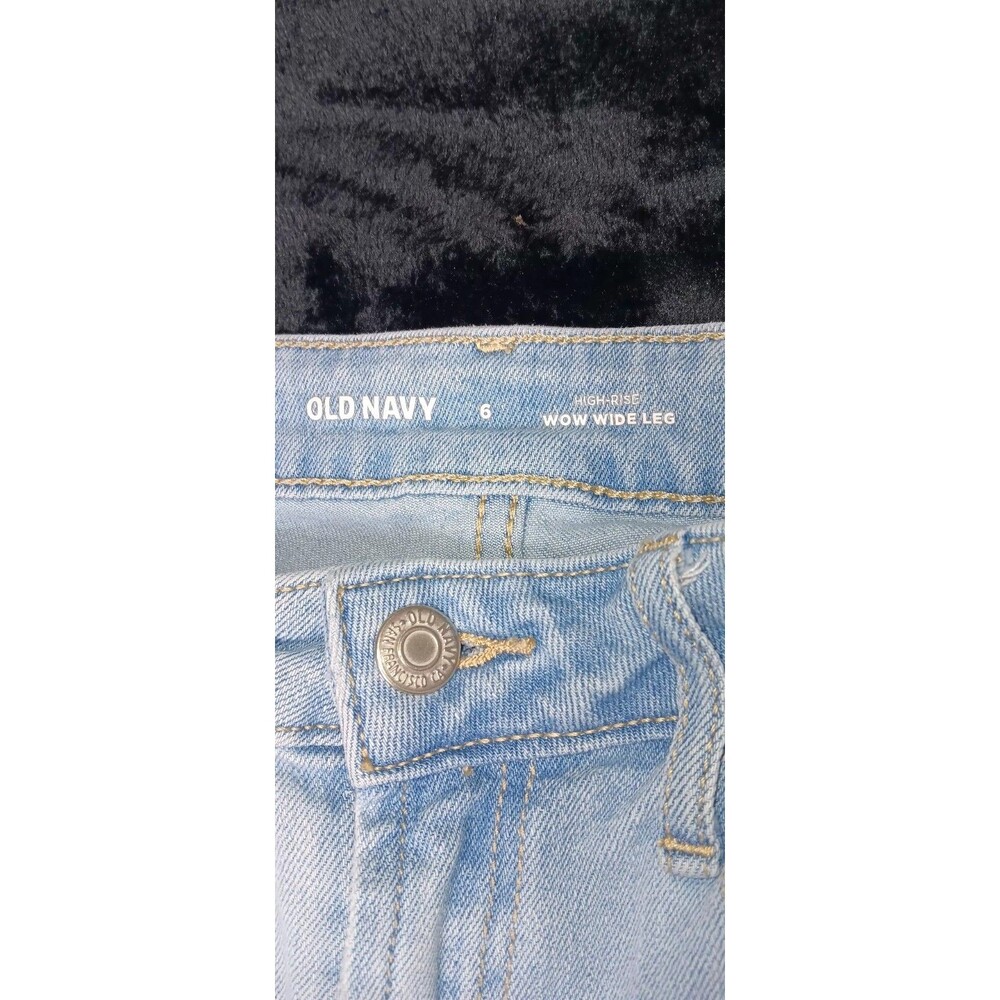 Old Navy High Rise Wow Wide Leg Jeans Womens 6 Light Wash Baggy Skater Grunge - Picture 2 of 13